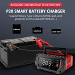 HTRC portátil 30A coche motocicleta cargador de batería 12V 24V automático para plomo ácido arranque parada y reparación DIY para camión